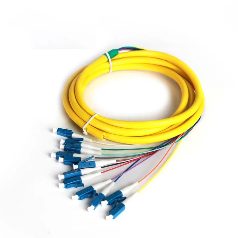 breakout fiber pigtail 12fibers lc sm g652d g657a1 3m corning ofnr bulk fiber optic distribution pigtail