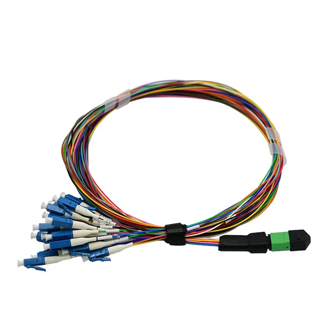 MTP MPO Fiber Cable|Colorful Bulk Fiber Optic Patchcord MTP MPO-LC 24 Cores SM 0.9mm LSZH