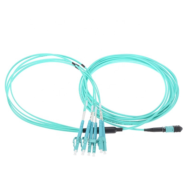 MTP MPO Fiber Cable|MTP/MPO-LC Fiber Breakout Cable 24cores OM3 Multimode Optical Fiber Customized Length LSZH