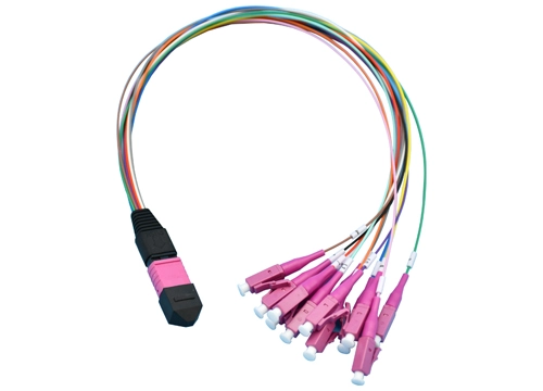 Fan-Out MTP MPO Fiber Jumper 12 Core LC SC FC ST 50/125um multimode OM4 LSZH