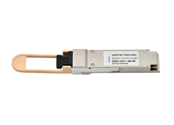 Fiber Optic Transceiver 100G QSFP28 Single Mode ZR4 80km 1295/1310nm Wavelength LC