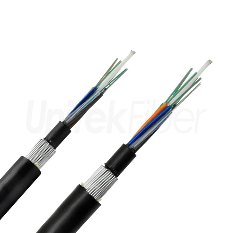 Outdoor Fiber Optical Cable OSP Armored GYFTY33 Stranded Loose Tube SM G652D 48 96 144 Core MDPE