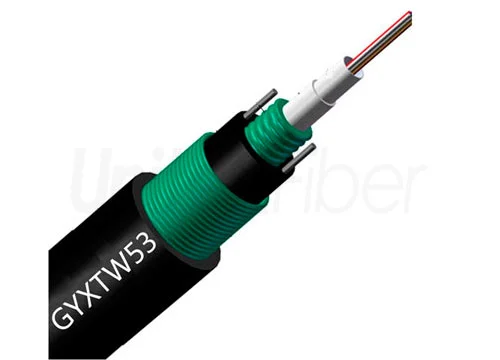 GYXTW53 Anti-rodent Fiber Optic Cable 8 Cores G652D SM Double Armored Central Loose Tube PE