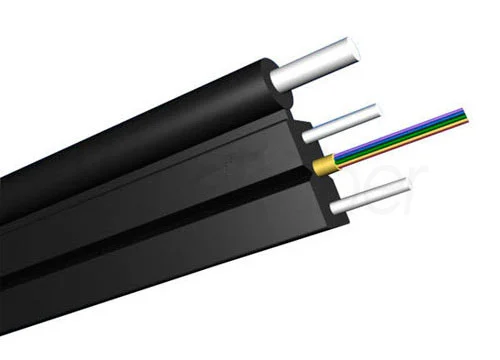 Customized Outdoor FTTH Drop Fiber Optic Cable GJYXFCH Aerial 8 12 24 Cores SM G652D G657A1 G657A2 LSZH Black