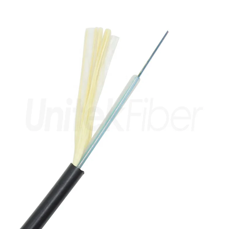 Uni-Tube Indoor|Outdoor Fiber Optic Drop Cable 12 24 Fibers G657A2 OS2 Single Mode|Multimode Rated LSZH Black