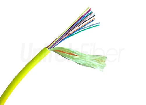 Indoor Distribution Fiber Optic Cable GJFJV 2-24 Cores Central Tube 0.9mm 0.6mm Aramid Yarn LSZH