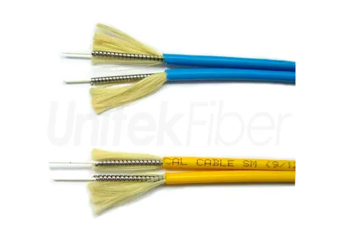 Duplex Zipcord Tight Buffered Armored Fiber Optic Cable GJSFJV 0.9mm Simplex Steel Tape LSZH