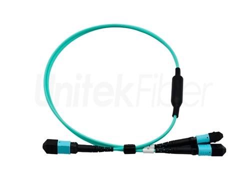 High Density Fiber Patch Cord 24 Core MPO to 12 core MPO multimode 10G OM3 OFNP