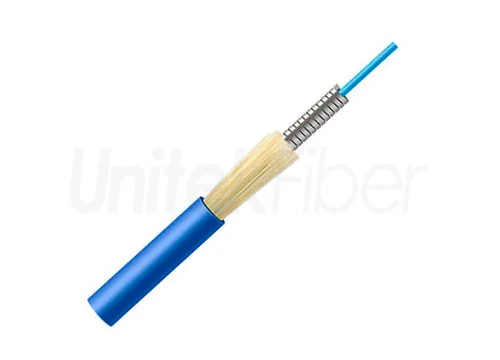 Indoor Armored Fiber Optical Cable GJSFJV 2.0mm 3.0mm Simplex G.657A1 Corning Jacket LSZH PVC