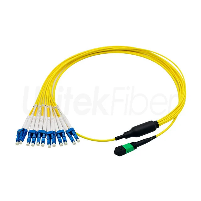 MTP MPO Breakout Cable|MTP MPO-LC Fiber Breakout Cable 8cores SM Corning G657 Customized Length LSZH