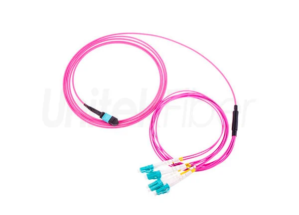 Data Center Cabling MTP/MPO Fiber Cable|MPO-LC Fiber Optical Jumper OM3 12 Fibers
