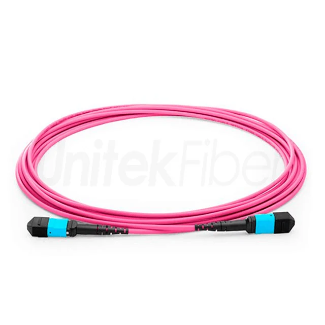 MPO-MPO 24 Fiber Patch Cord Type B OM4 50125um Pink 2.0mm MM 40G Data Center Cabling