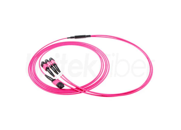 high density telecom application 36 fibers mtp to 12 fibers 3xmtp om4 patch cord 2