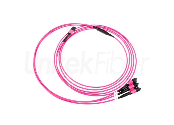 high density telecom application 36 fibers mtp to 12 fibers 3xmtp om4 patch cord 3