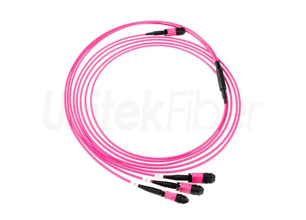 high density telecom application 36 fibers mtp to 12 fibers 3xmtp om4 patch cord 4