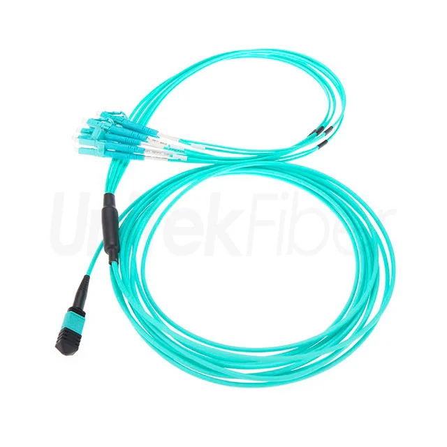mpo fiber cable to lc fiber optic patch cord 8 12 cores om3 with 2