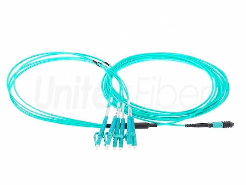 MTP MPO Fiber Cable|MTP/MPO-LC Fiber Breakout Cable 24cores OM3 Multimode Optical Fiber Customized Length LSZH