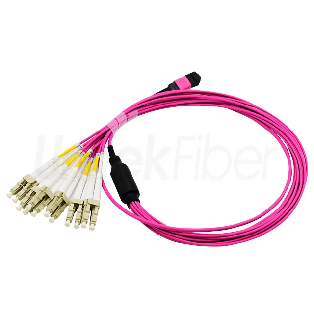 mtp mpo fiber patch cord mtp mpo lc fiber patch cable 12cores mm om4 customized length lszh 3