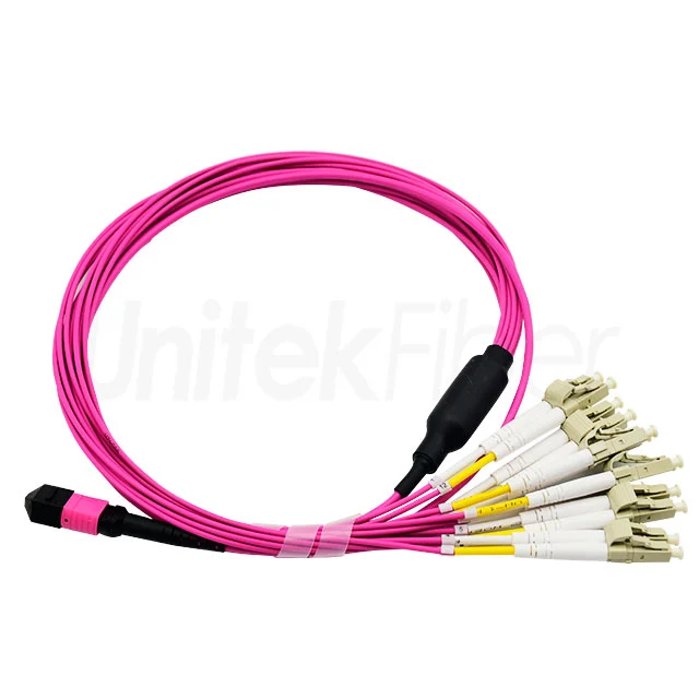 mtp mpo fiber patch cord mtp mpo lc fiber patch cable 12cores mm om4 customized length lszh 4