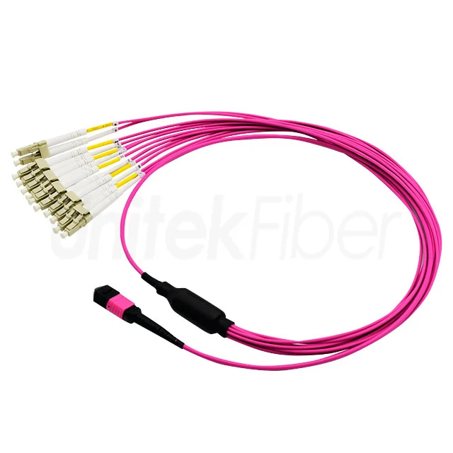 mtp mpo fiber patch cord mtp mpo lc fiber patch cable 12cores mm om4 customized length lszh
