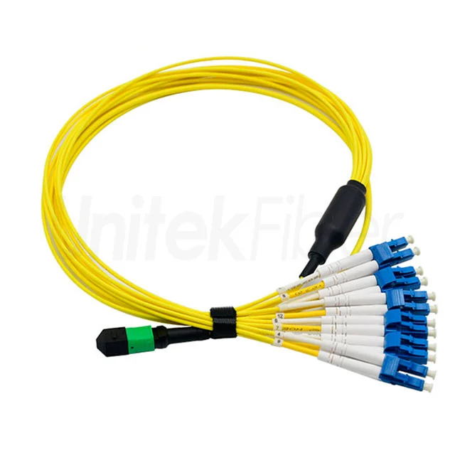 MTP MPO Fiber Patch Cord|MTP MPO-LC Fiber Patch Cable 12cores SM G657A1 Customized Length LSZH