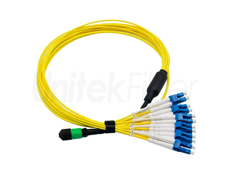 high density mpo fiber optical jumper lc apc 12 cores 2