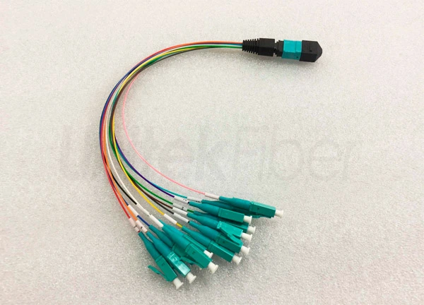 High Quality MTP MPO Cable|MPO-LC Fiber Optic Jumper 12 fibers G657A1 0.9MM 0.3M