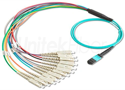 MPO/MTP Fiber Cable|MPO-SC Fiber Optical Branch Patch Cord 12 cores 0.9mm SM MM