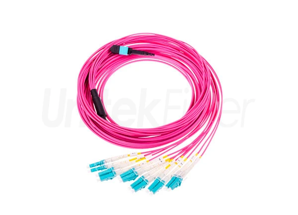 mtp lc fiber optic fanout 12 cores om4 erica violet ofnp 3