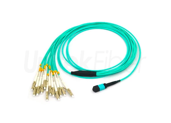 Hot MPO/MTP Fiber Cable|MTP to 12 LC UPC OM3 OM4 Optic Fiber Patch Cord Pigtails for 40Gb(QSFP)