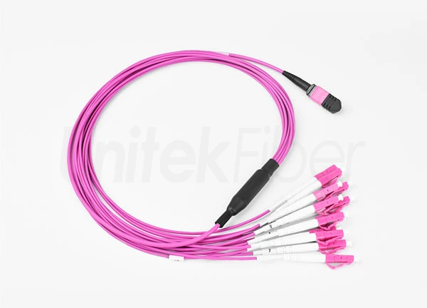 MTP / MPO - LC Fiber Optic Trunk Cable Multimode OM4 for High-speed Fiber Cabling