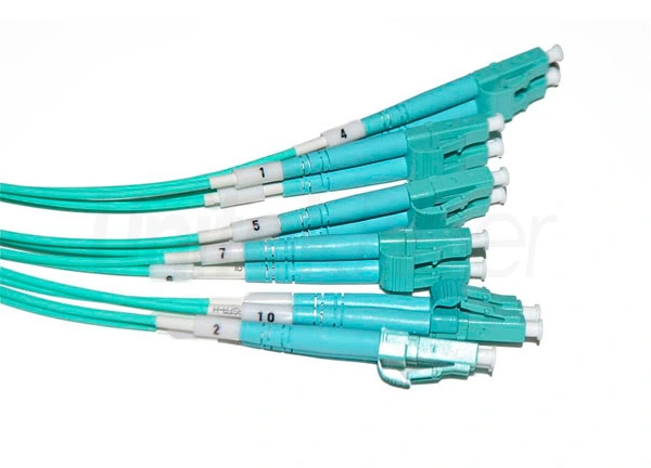 mtp lc duplex 12cores trunk cablepatchcord om3 aqua 2