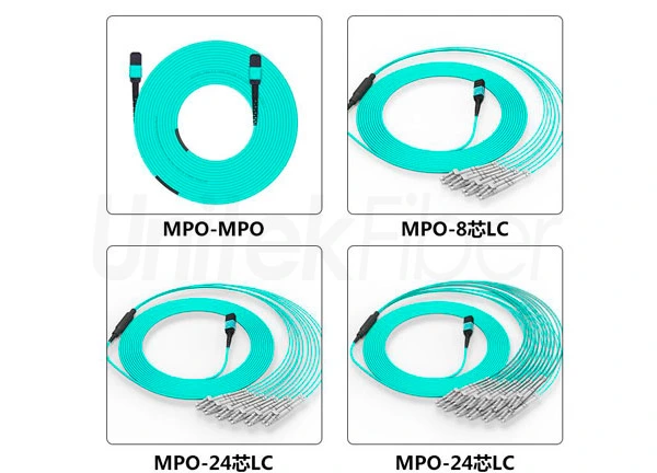 Supply MTP/MPO Fiber Jumper|12 Fibers MPO to LC OM4 Bundle Fiber Patch Cable 100Gb(QSFP)