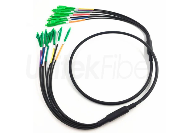 Indoor Outdoor Fiber Optic Fanouts SC/APC-SC/APC Patchcord 8cores SM G657 LSZH Black