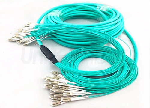 Bundle Fiber Optical Jumper 72 Cores 10 Gigabit OM3 LC Connectors for Data Center Cabling