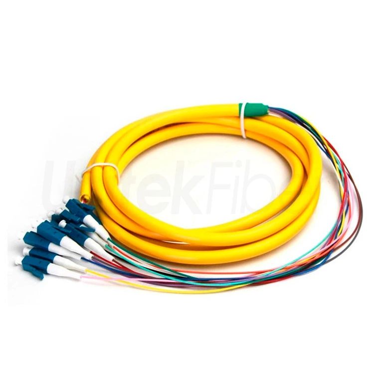 breakout fiber pigtail 12fibers lc sm g652d g657a1 3m corning ofnr bulk fiber optic distribution pigtail 3
