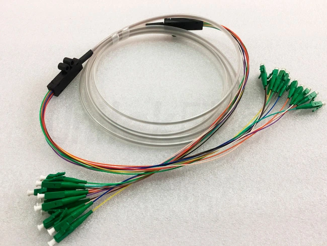 High Quality Ribbon Bare Fiber Optic Jumper LC/APC-LC/APC 12 fibers Fanouts G657A1