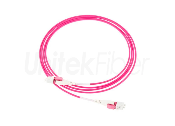 Uni-boot Patch Cord LC/UPC-LC/UPC Dual-core Jumper Cables Duplex OM4 Multimode Pink 2mm