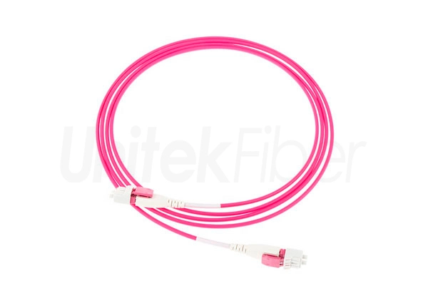 Fiber Optical Patchcord Uni-boot LC/UPC-LC/UPC Jumper Cables Duplex OM4 Multimode Pink 2mm