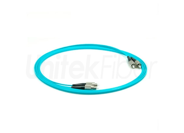 Indoor Patchcord FC/PC-FC/PC Fiber Optic Jumper Cables OM3 50/125um Aqua 2.0mm Jacket