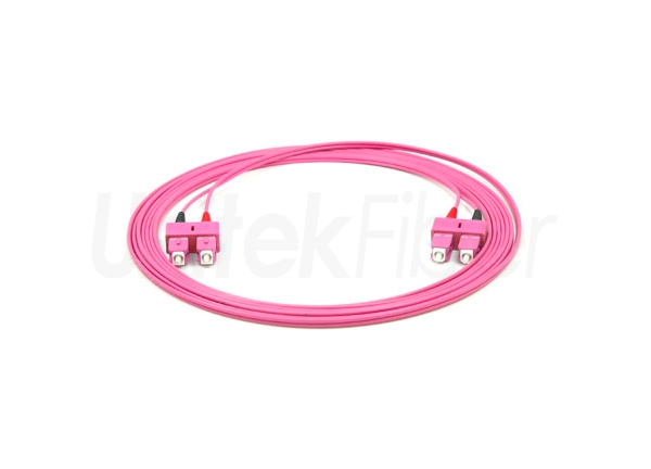 SC to SC Duplex Fiber Optic Patch Cord 50/125um OM4 for 40 Gigabit Transmission Bandwidth