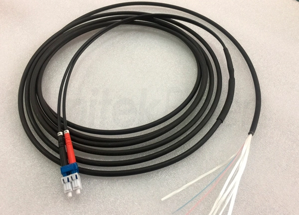 Indoor/Outdoor 4.8mm Single Jacket Fiber Optic Pigtail LC Duplex G657A1 3M LSZH Anti-UV Black