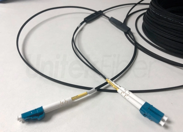 FTTH Drop Cable Pre-terminated Fiber Optic Patch Cord Duplex LC/UPC-LC/UPC LSZH 5m Black