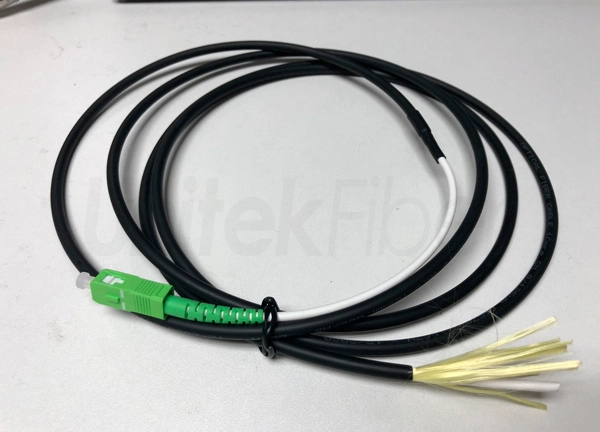 Indoor/Outdoor SC/APC Fiber Optic Pigtail 4.8mm Ruggedized Double Jacket G657A1 3 Meters