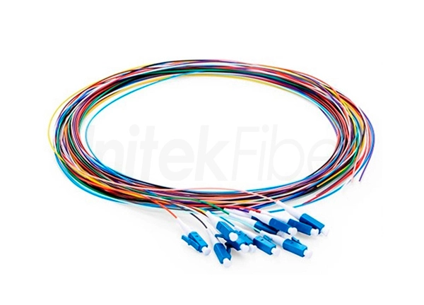 Fiber Optic Pigtail|Multi-color Optical Pigtail Single Mode G657A1 Corning 12 Fiber 0.9mm LC UPC PVC