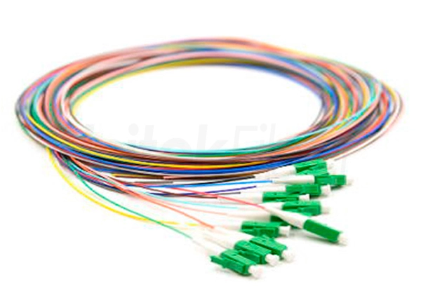 LC APC 12 Colorful Bulk Fiber Optic Pigtails Single Mode Multi Mode Corning Fiber