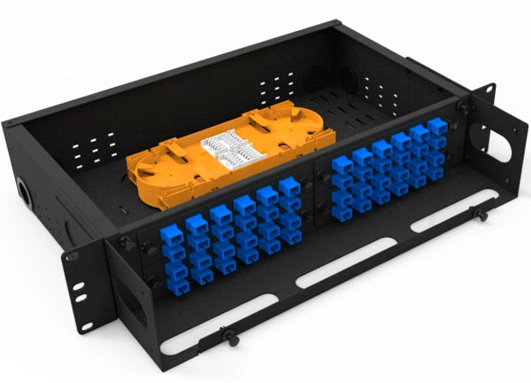 2U Fiber Optic ODF Frame Fixed Type 48 Port SC Simplex 96 Cores LC Duplex for Cabling Distribution System