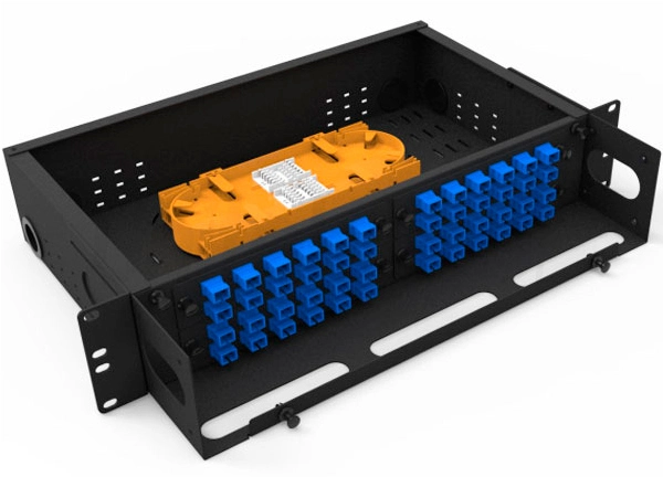 Fixed 2U 19-inch Fiber Optic Distribution Frame ODF FC Adapter 48 Port