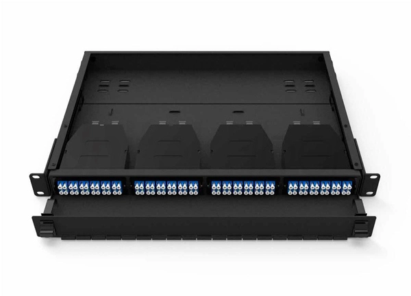 1U 3U 4U Slid Out Fiber Optic MPO MTP Rack Shelf Mountable 4 Cassette Modules