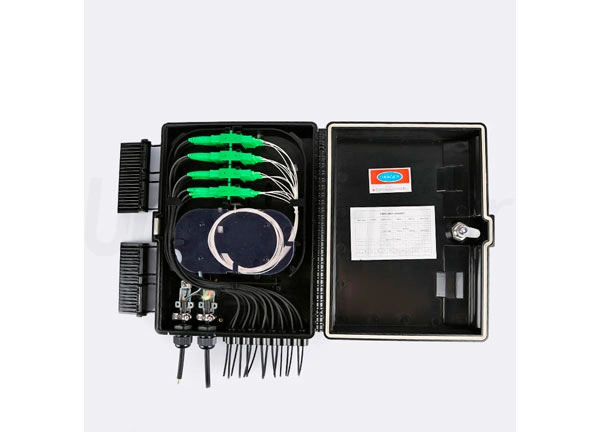 manufacturing 16 cores outdoor black ftth terminal fiber  optical splitter box